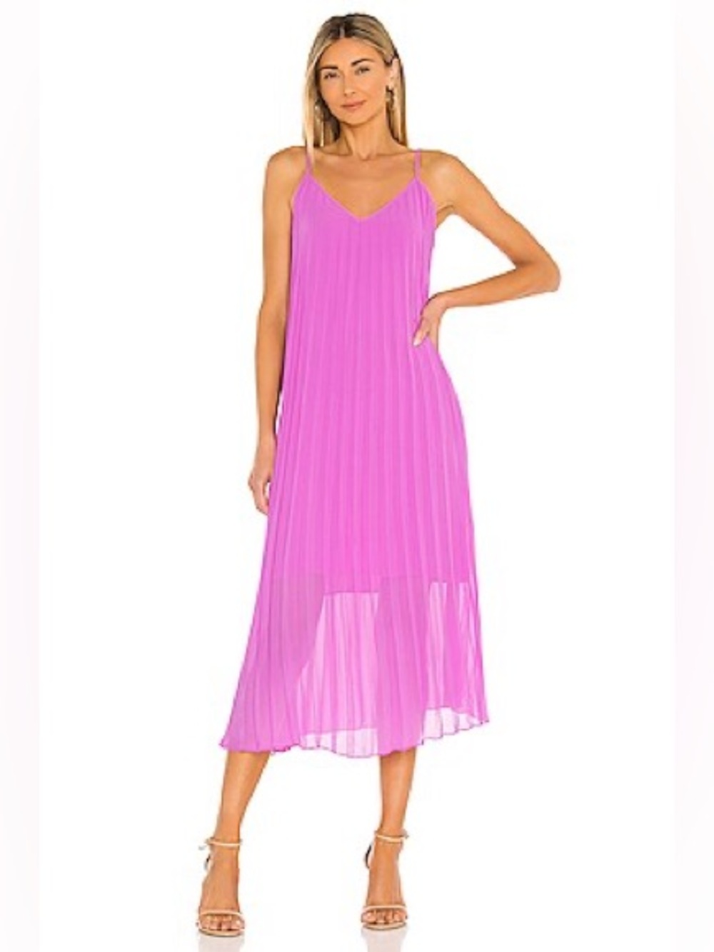 Essentiel Antwerp Zague Pleated Slip Dress – Purple / Bellflower